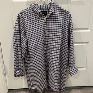 A&F Men's Blue and White Checkered shirt Oversized fit